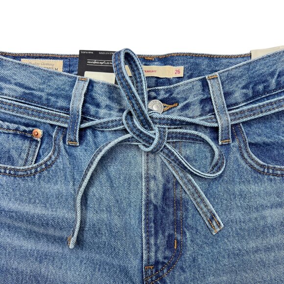 Levis Premium Womens XL Straight Denim Jeans Blue Mid Rise Baggy Loose Wide New - Picture 11 of 16